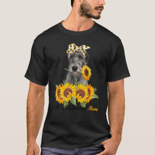 Irish Wolfhound Mama Sunflower Summer Dog Mama Mam T-Shirt