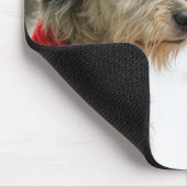 Irish Wolfhound mit einem süßen Schneemann Mousepad (Ecke)
