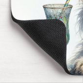 Irish Wolfhound mit Retro Soda Mousepad (Ecke)