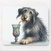 Irish Wolfhound mit Retro Soda Mousepad (Vorne)