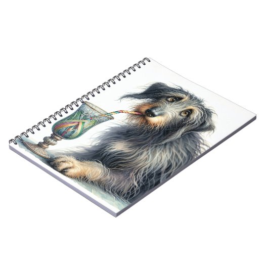 Irish Wolfhound mit Soda Notizblock (Linke Seite)