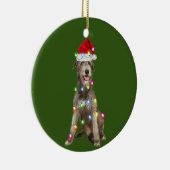 Irish Wolfhound mit Weihnachtsgespenst Santa Keramik Ornament (Rechts)