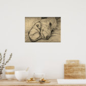 Irish Wolfhound Mother and Puppy Poster (Küche)