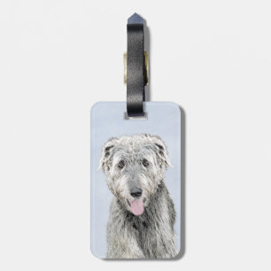 Irish Wolfhound Painting - Cute Original Dog Art Gepäckanhänger