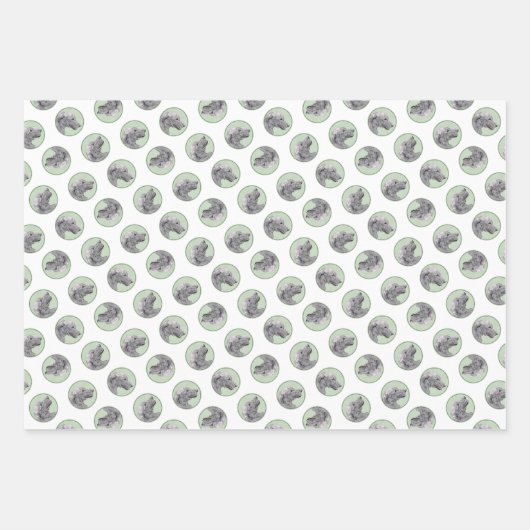 Irish Wolfhound Painting Gray Original Dog Art Geschenkpapier Set (Vorderseite 2)
