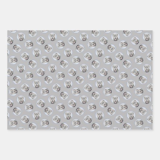 Irish Wolfhound Painting Gray Original Dog Art Geschenkpapier Set (Vorderseite 3)