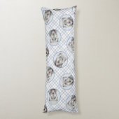 Irish Wolfhound Painting Gray Original Dog Art Seitenschläferkissen (Rückseite (Vertikal))