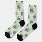 Irish Wolfhound Painting Gray Original Dog Art Socken (Linkes Detail)