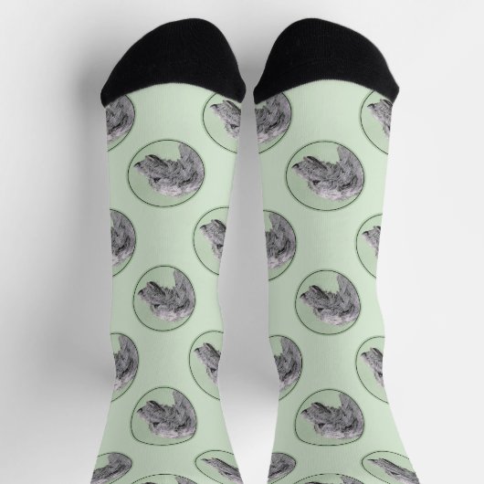 Irish Wolfhound Painting Gray Original Dog Art Socken (Oben)
