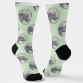 Irish Wolfhound Painting Gray Original Dog Art Socken (Gewinkelt)