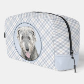Irish Wolfhound Painting Gray Original Dog Art Waschbeutel (Rechte Ecke)