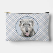 Irish Wolfhound Painting Gray Original Dog Art Zubehörtasche (Vorderseite)