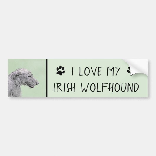 Irish Wolfhound Painting - Niedliche Original Dog  Autoaufkleber (Vorne)