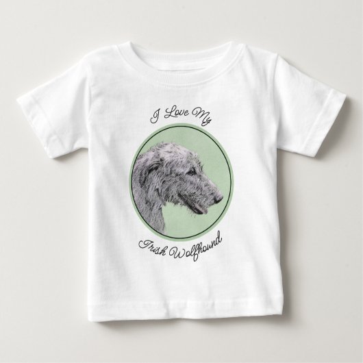 Irish Wolfhound Painting - Niedliche Original Dog  Baby T-shirt (Vorderseite)