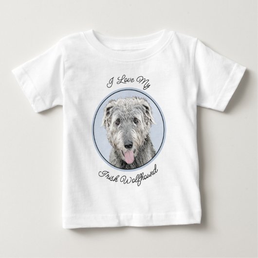 Irish Wolfhound Painting - Niedliche Original Dog  Baby T-shirt (Vorderseite)