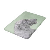 Irish Wolfhound Painting - Niedliche Original Dog Badematte (Schrägansicht)