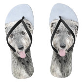 Irish Wolfhound Painting - Niedliche Original Dog Badesandalen (Fußbett)