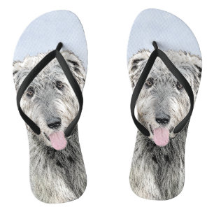 Irish Wolfhound Painting - Niedliche Original Dog  Badesandalen