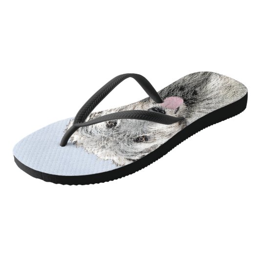 Irish Wolfhound Painting - Niedliche Original Dog Badesandalen (Schrägansicht)