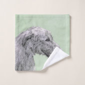 Irish Wolfhound Painting - Niedliche Original Dog  Badhandtuch Set (Waschlappen)