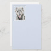 Irish Wolfhound Painting - Niedliche Original Dog  Briefpapier (Vorne/Hinten)