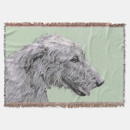 Irish Wolfhound Painting - Niedliche Original Dog Decke (Vorderseite)