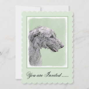 Irish Wolfhound Painting - Niedliche Original Dog  Einladung