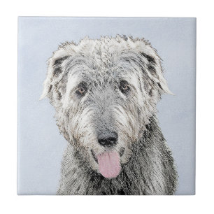 Irish Wolfhound Painting - Niedliche Original Dog Fliese
