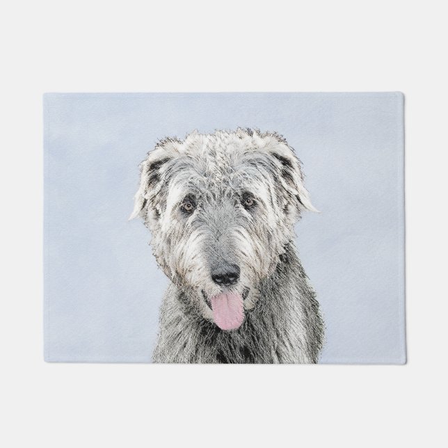 Irish Wolfhound Painting - Niedliche Original Dog  Fußmatte (Vorderseite)