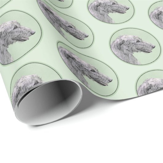 Irish Wolfhound Painting - Niedliche Original Dog Geschenkpapier (Rolleneckpunkt)