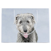 Irish Wolfhound Painting - Niedliche Original Dog Große Geschenktüte (Vorderseite)