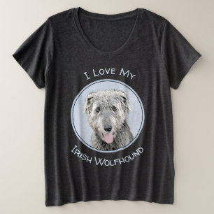 Irish Wolfhound Painting - Niedliche Original Dog Große Größe T-Shirt