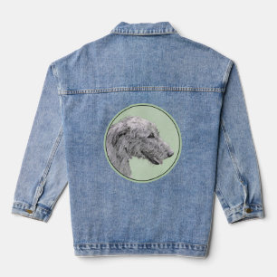 Irish Wolfhound Painting - Niedliche Original Dog  Jeansjacke