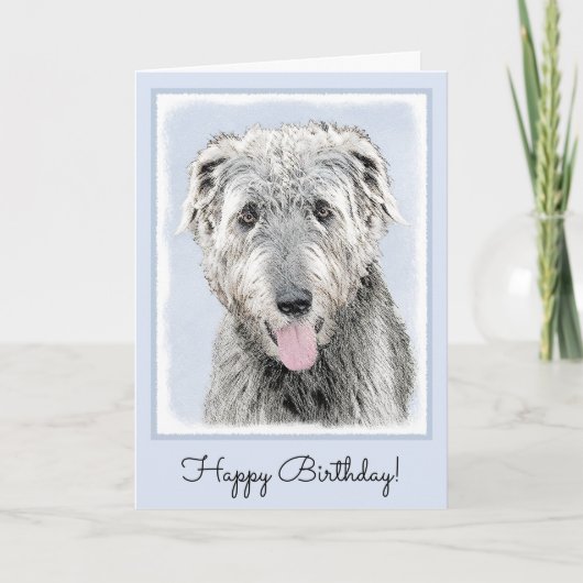 Irish Wolfhound Painting - Niedliche Original Dog  Karte (Vorderseite)