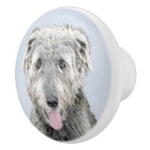 Irish Wolfhound Painting - Niedliche Original Dog Keramikknauf (Rechts)