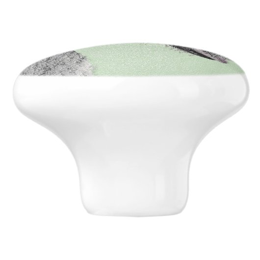 Irish Wolfhound Painting - Niedliche Original Dog  Keramikknauf (Seitenansicht)