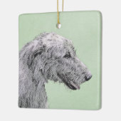 Irish Wolfhound Painting - Niedliche Original Dog  Keramikornament (Links)