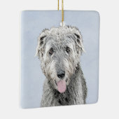 Irish Wolfhound Painting - Niedliche Original Dog Keramikornament (Rechts)