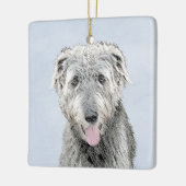Irish Wolfhound Painting - Niedliche Original Dog Keramikornament (Links)