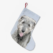 Irish Wolfhound Painting - Niedliche Original Dog Kleiner Weihnachtsstrumpf (Vorderansicht (hängend))