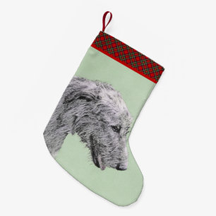 Irish Wolfhound Painting - Niedliche Original Dog  Kleiner Weihnachtsstrumpf