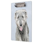 Irish Wolfhound Painting - Niedliche Original Dog  Klemmbrett (Links)