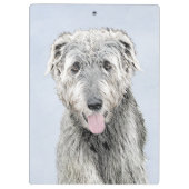 Irish Wolfhound Painting - Niedliche Original Dog  Klemmbrett (Rückseite)