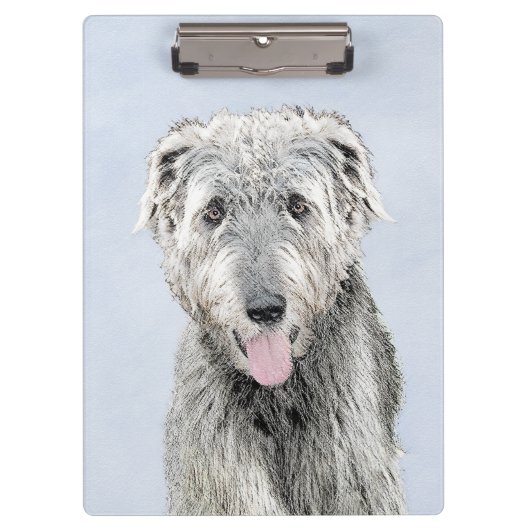 Irish Wolfhound Painting - Niedliche Original Dog  Klemmbrett (Vorderseite)