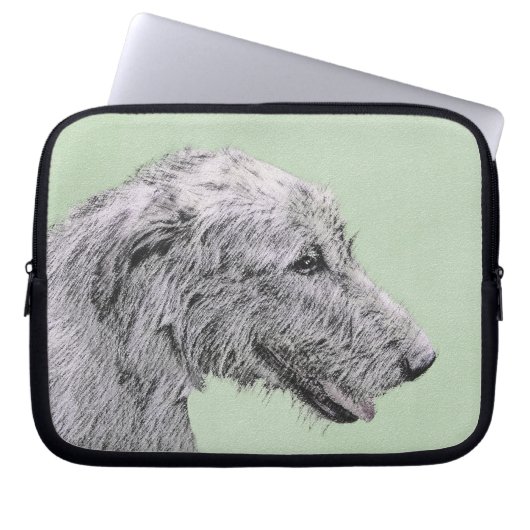 Irish Wolfhound Painting - Niedliche Original Dog Laptopschutzhülle (Vorderseite)