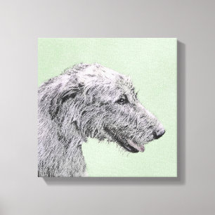 Irish Wolfhound Painting - Niedliche Original Dog  Leinwanddruck