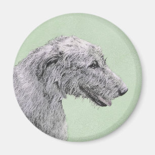 Irish Wolfhound Painting - Niedliche Original Dog  Magnet