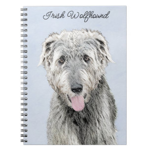 Irish Wolfhound Painting - Niedliche Original Dog Notizblock