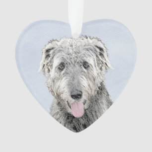 Irish Wolfhound Painting - Niedliche Original Dog  Ornament