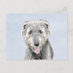 Irish Wolfhound Painting - Niedliche Original Dog  Postkarte